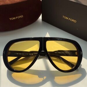 Tom Ford Black and Yellow Aviator Sunglasses